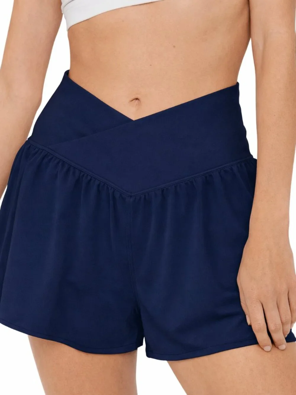 Aerie Offline Crossover Waist Navy Shorts - Size XS - Picture 4 of 4